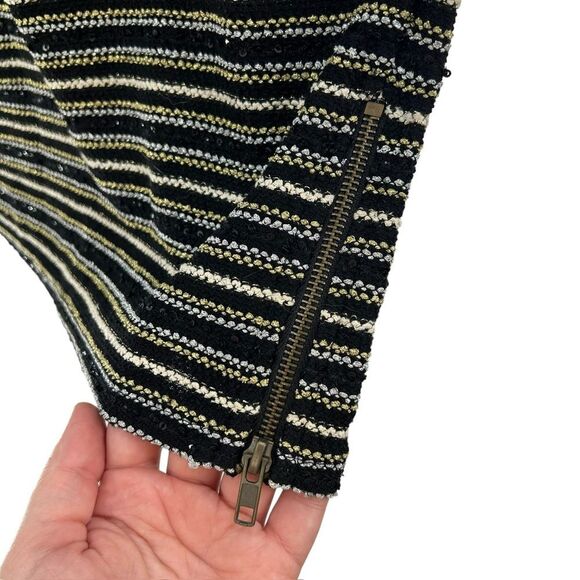 Sanctuary Women’s L Metallic Gold & Silver Sequin Tweed Dress Knee Length Boucle - Picture 6 of 8